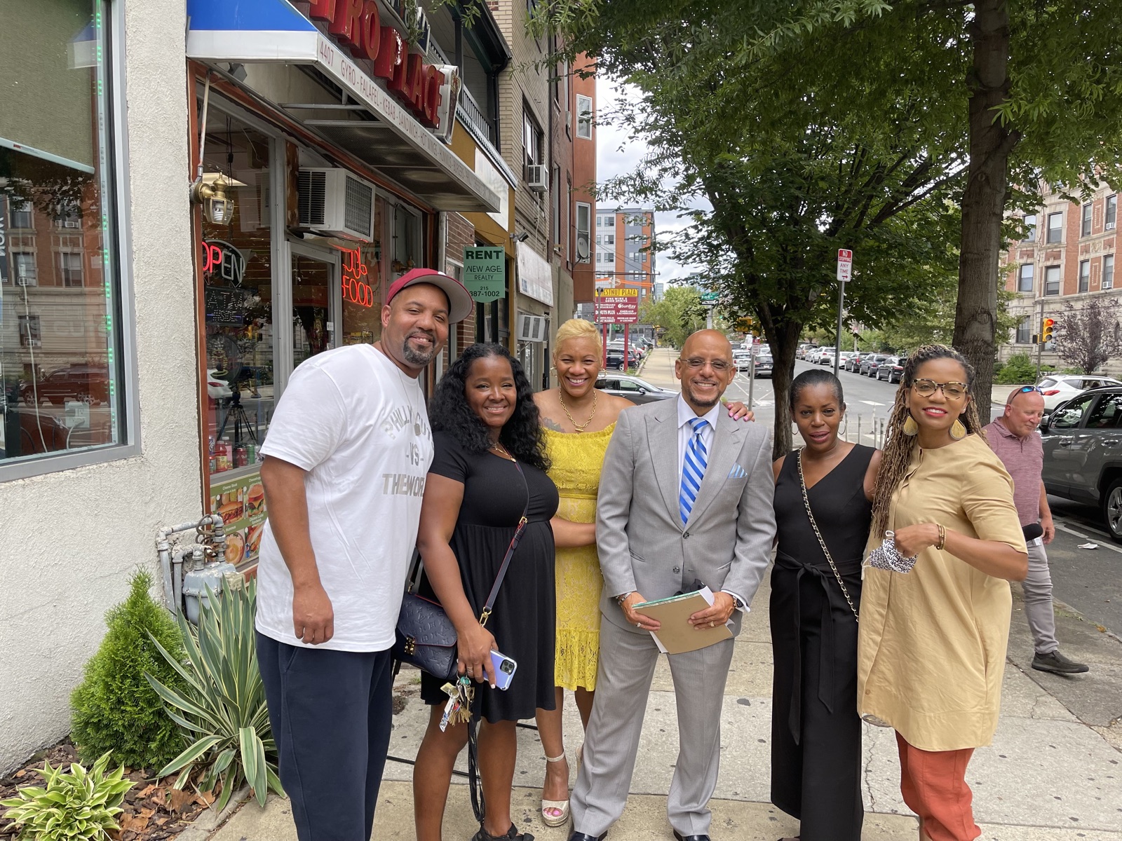 State Senator Vincent Hughes with PPIA members outside a Philadelphia shop